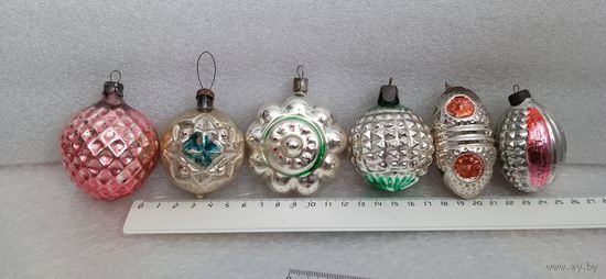 Ёлочные старые игрушки (некоторые в реставрацию трубочек). 4-6