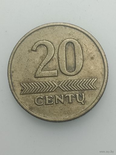 Литва 20 центов 1997 года .