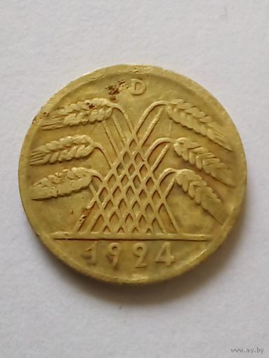 Германия.10 рентенпфеннигов 1924 D