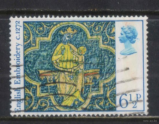 Великобритания 1976 EII Рождество Вышивка Богородица с младенцем на церковной хоругви #723