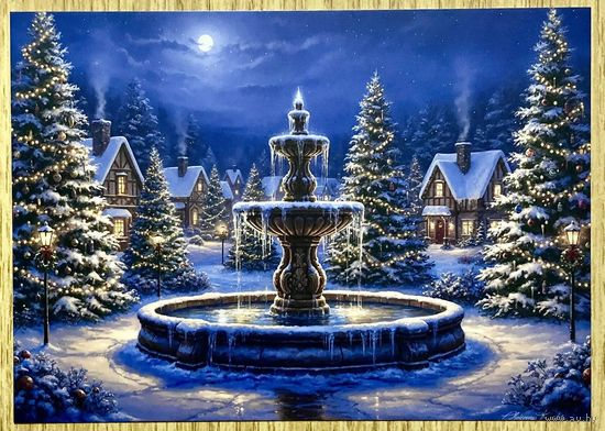 Открытка новогодняя. Чистая 10х15 см.