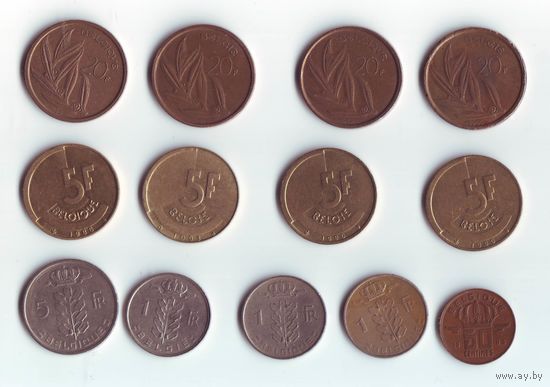 Монеты Бельгии.