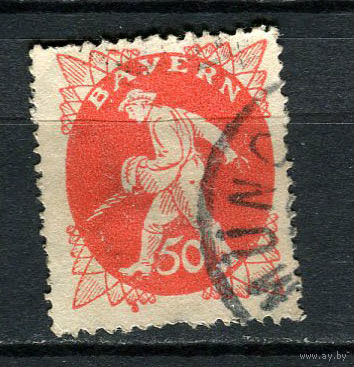 Бавария в составе Веймарской республики - 1920 - Сеятель 50Pf - [Mi.184] - 1 марка. Гашеная.  (Лот 126BZ)