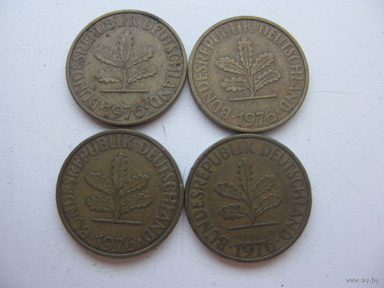 ФРГ  10 пфеннигов 1976  D. F. G. J.
