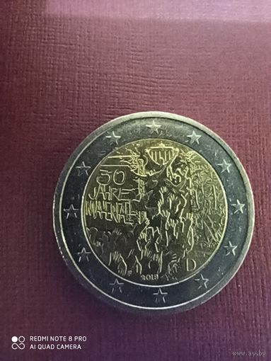 2 евро 2019, Германия, 30 лет падения Берлинской стены F