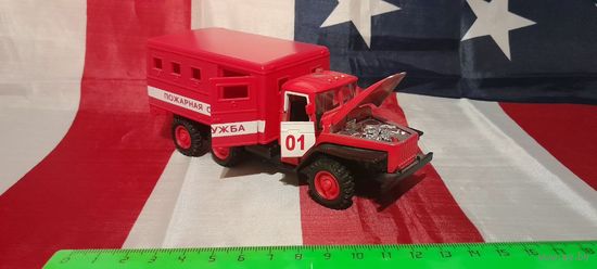 Машинка (модель) Технопарк Урал Пожарная служба примерно 1:43