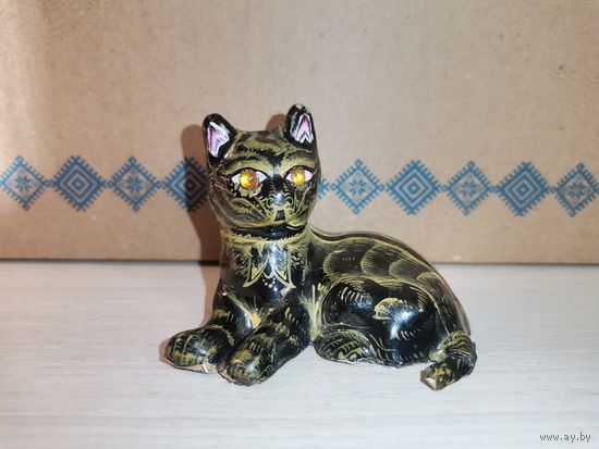 Металлическая фигурка "Кошка", с декоративным покрытием, высота 5 см., дефект хвоста.