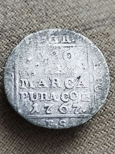 Распродажа - 1 серебряный грош 1767г.,Польша,Станислав Август Понятовский