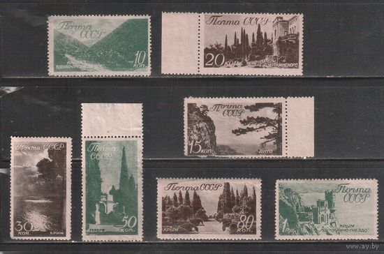 СССР-1938, (Заг.528-537)  * (без клея)   , Виды Крыма и Кавказа