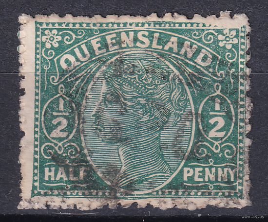 6.Aust. Великобритания. Австралийские штаты. Квинсленд. Виктория. Стандарт. 1890/94 гг. 1/2p. Mi.#71.