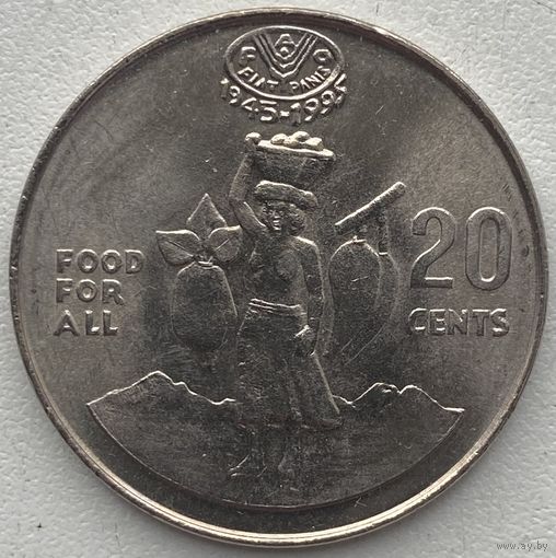 Соломоновы острова 20 центов 1995 г. ФАО