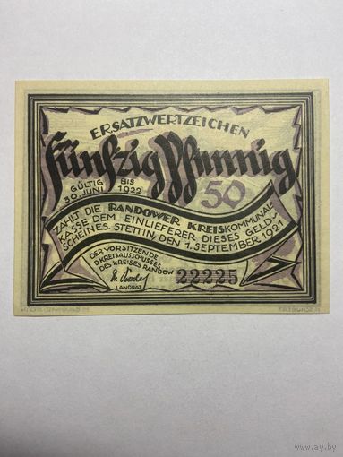 50 пфенингов (нотгельды) г. Германия.-1012