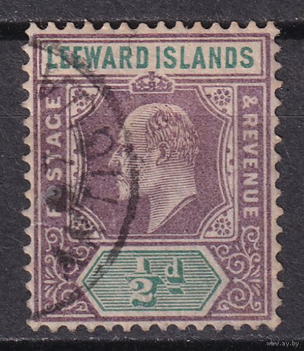 143.BrKCI. Великобритания. Колонии. Подветренные острова. Стандарт. Эдуард VII. 1906 г. 1/2P. Mi.#29.