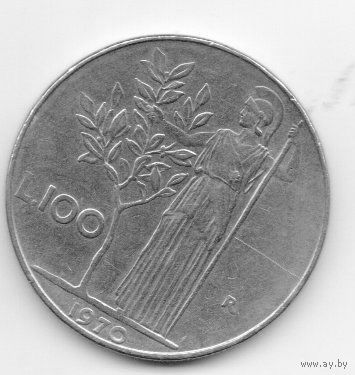 ИТАЛЬЯНСКАЯ РЕСПУБЛИКА. 100 ЛИР 1970. Минерва