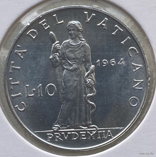 Ватикан 10 лир 1964 г. В холдере