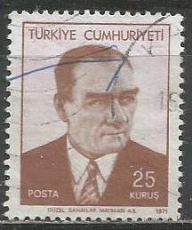 Турция. Кемаль Ататюрк. Первый президент. 1971г. Mi#2216.