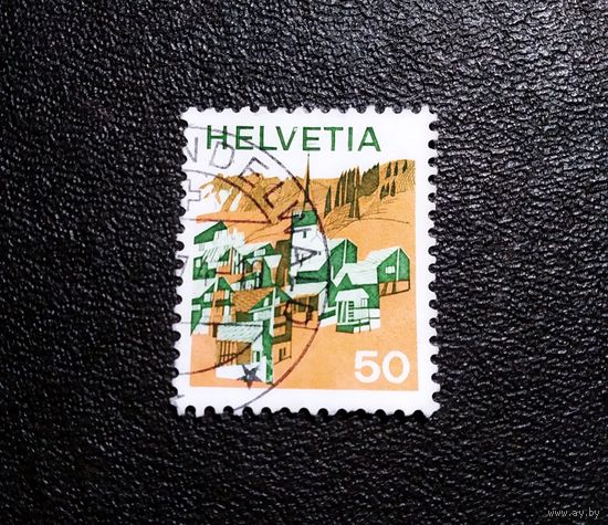 Марка Швейцария 1973 год Ландшафты