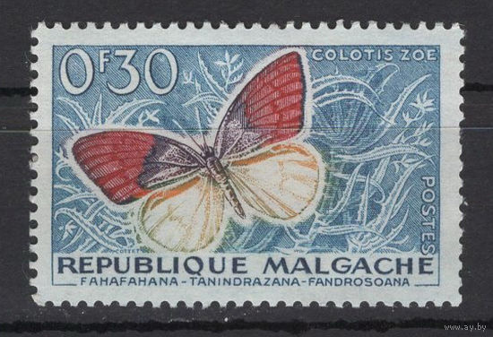 Французский Мадагаскар (MALGACHE) 1960*  Фауна Насекомые Бабочки (Mi#445)