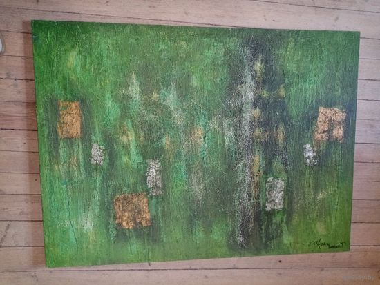 Кравченко "Зеленый пейзаж", холст масло акрил. 2011г. 95х130см