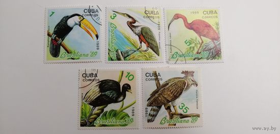 Куба 1989. Выставка Марок "Brasiliana ' 89". Рио де Жанейро. Птицы