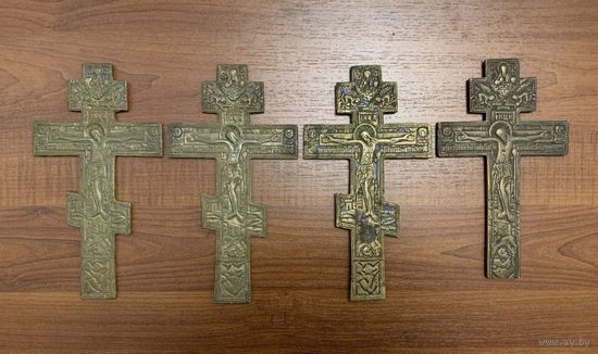 Крест Распятие. 19 век. 4 штуки, одним лотом!