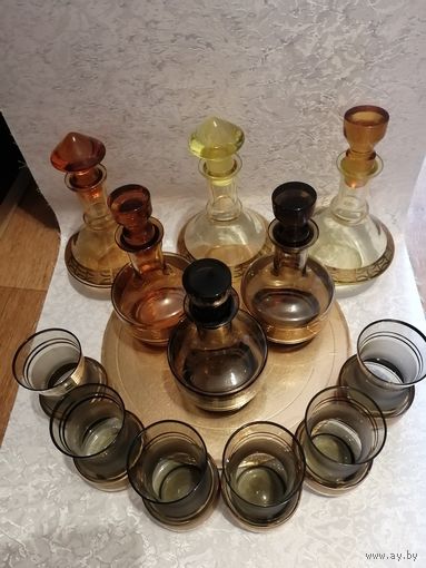 Графины и сервиз,, БОГЕМИЯ'' ЧССР 1960-1970е ЧЕХОСЛОВАКИЯ ОДНИМ ЛОТОМ