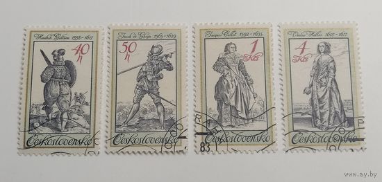 Чехословакия 1983. Костюмы из старых гравюр. Живопись