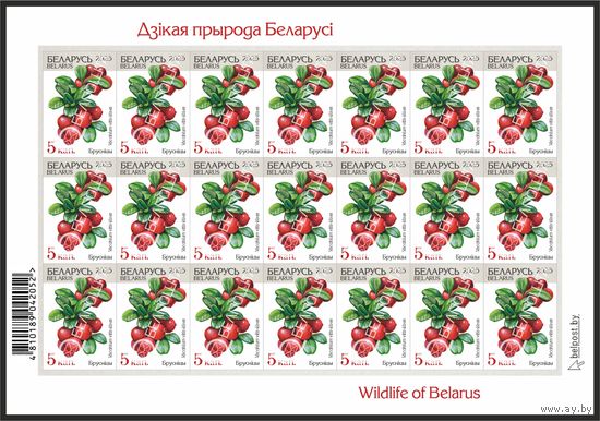Беларусь 2025г 18-й стандартный выпуск. Бруснiцы (самокл. )MNH