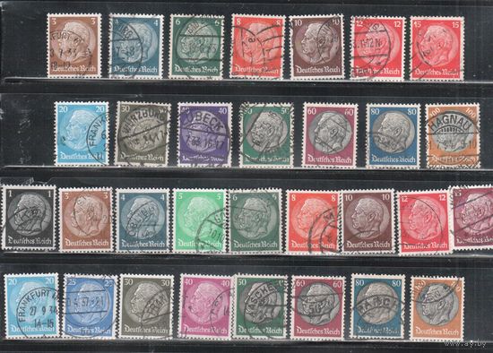 Германия(Рейх)-1933,(Мих.482-528)   гаш. ,  Стандарт, Президент Гинденбург, 2 полный серии с ВЗ 2 и 4