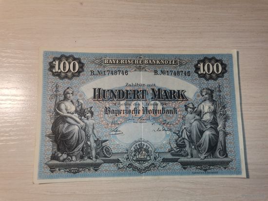 100 марок 1900 года, Бавария, Германия.