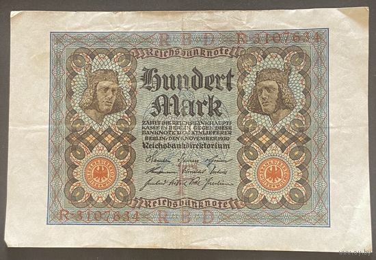 Банкнота 100 марок 1920 год. Веймарская республика.