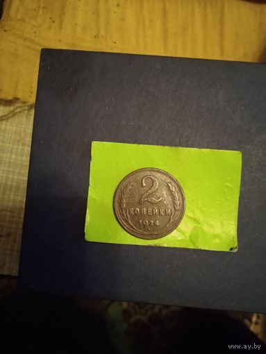 2 копейки 1924 гладкий гурт в родной патине