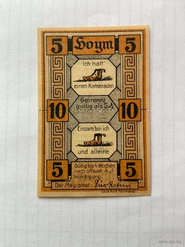 10 пфенигов (нотгельды) г. Германия Хойм-1402