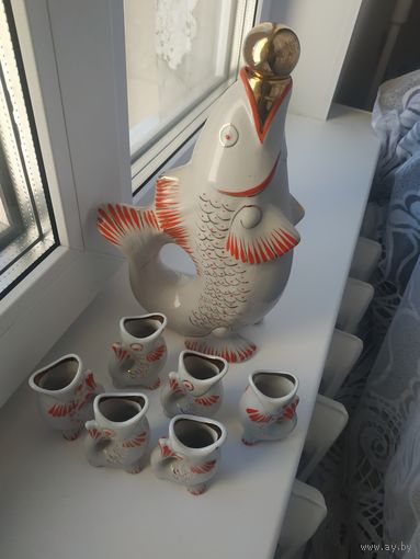 Фарфоровый комплект семейство карпов ..рыбки