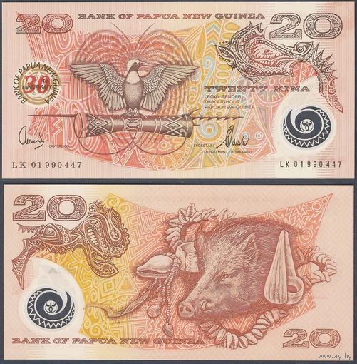Папуа Новая Гвинея 20 кина образца 2003 года UNC p27 серия LK