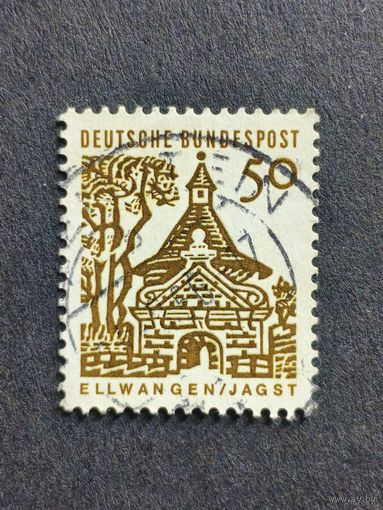 Германия 1964. Здания Германии 12 века. Ворота замка, Эльванген (Ягст)