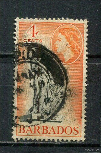 Британские колонии - Барбадос - 1953/1957 - Королева Елизавета II и местные виды 4С - [Mi.206] - 1 марка. Гашеная.  (Лот 20HV)-TG3P21