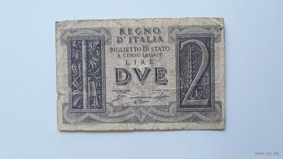 Италия. 2 лиры 1939 года.