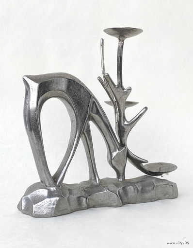 Подсвечник канделябр "Олень на водопое" СССР