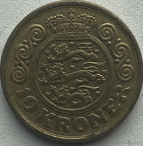 Дания 10 крон 1990 г.