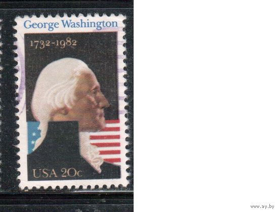 США-1982, (Мих.1530) , гаш. , Личности, Вашингтон  (одиночка),