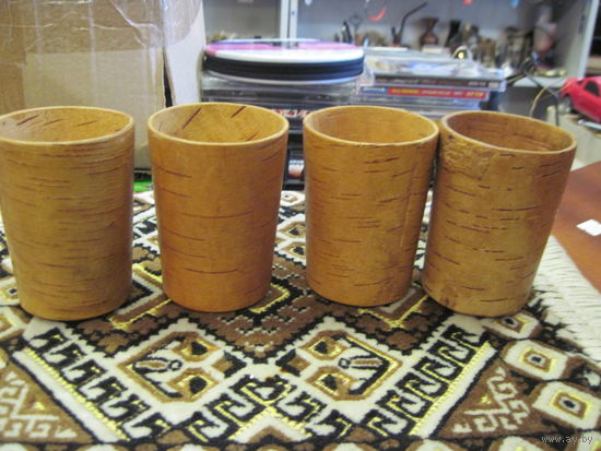 Стакан, береста, 9 см.