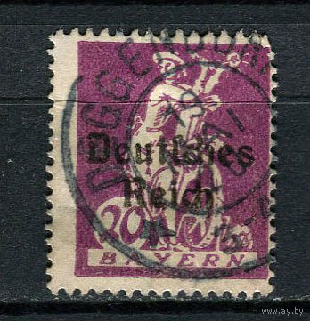 Рейх - 1920/1921 - Надпечатка Deutsches Reich на марках Баварии 20Pf - [Mi.122] - 1 марка. Гашеная.  (Лот 134BZ)