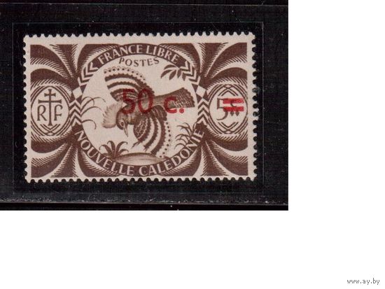 Новая Каледония-1945, Французские колонии,(Мих.309) **, Надп., Стандарт, Фауна, Птица Кагу