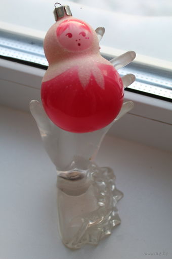 Стеклянная новогодняя  игрушка 90-е годы