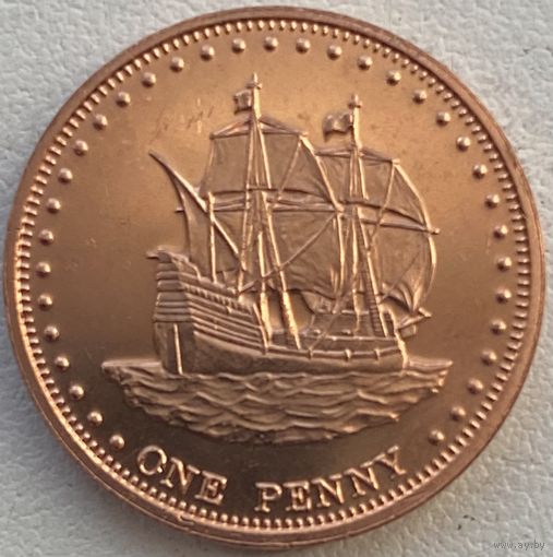 Остров Столтенхоф (Тристан-да-Кунья) 1 пенни 2008 г. Парусник