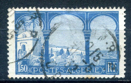Французские колонии - Алжир - 1927/29г. - ландшафты, архитектура, 1,5 Fr - 1 марка - гашёная [Mi 84]. #1-Fr-11-B-1
