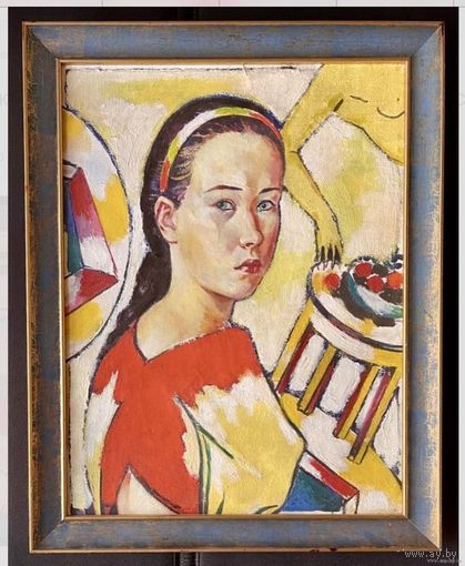 Каталожный Кищенко А.М "Маша", 1985г. Холст масло. Размер с рамой 44х56 см.