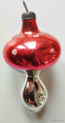Елочная игрушка СССР. Грибок мухомор. (7 см)