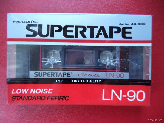 Аудиокассета Realistic Supertape LN-90  (Американский рынок), под запись (зацеп плёнки)